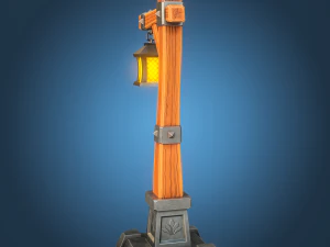 Stylized Lamp post 3D Model