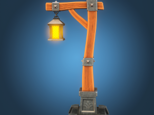 Stylized Lamp post 3D Model