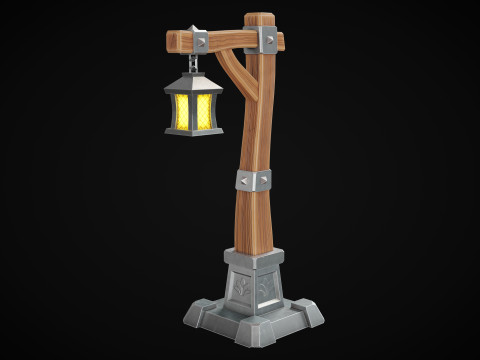 Stylized Lamp post 3D Model