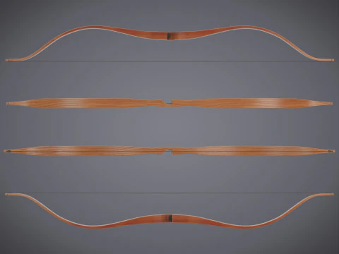 Bow and Arrow with Arrow Case 3D Model