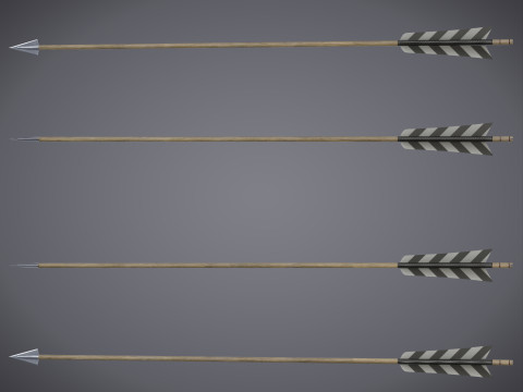 Bow and Arrow with Arrow Case 3Dモデル