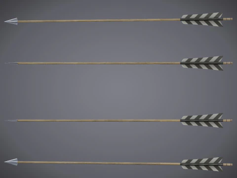 Bow and Arrow with Arrow Case 3D Model