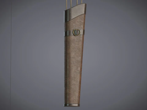 Bow and Arrow with Arrow Case 3D Model