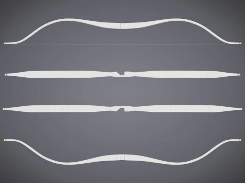 Bow and Arrow with Arrow Case 3D Model