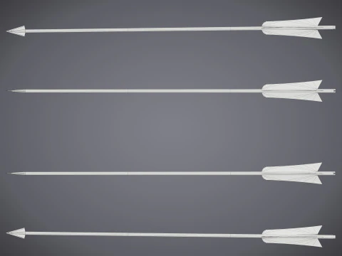 Bow and Arrow with Arrow Case 3D Model