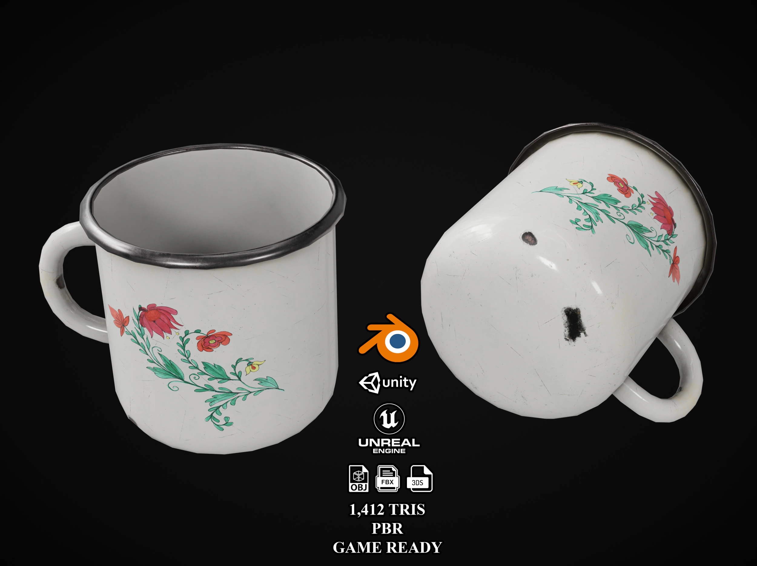 Eski Kupa 3D Model .c4d .max .obj .3ds .fbx .stl .blend 