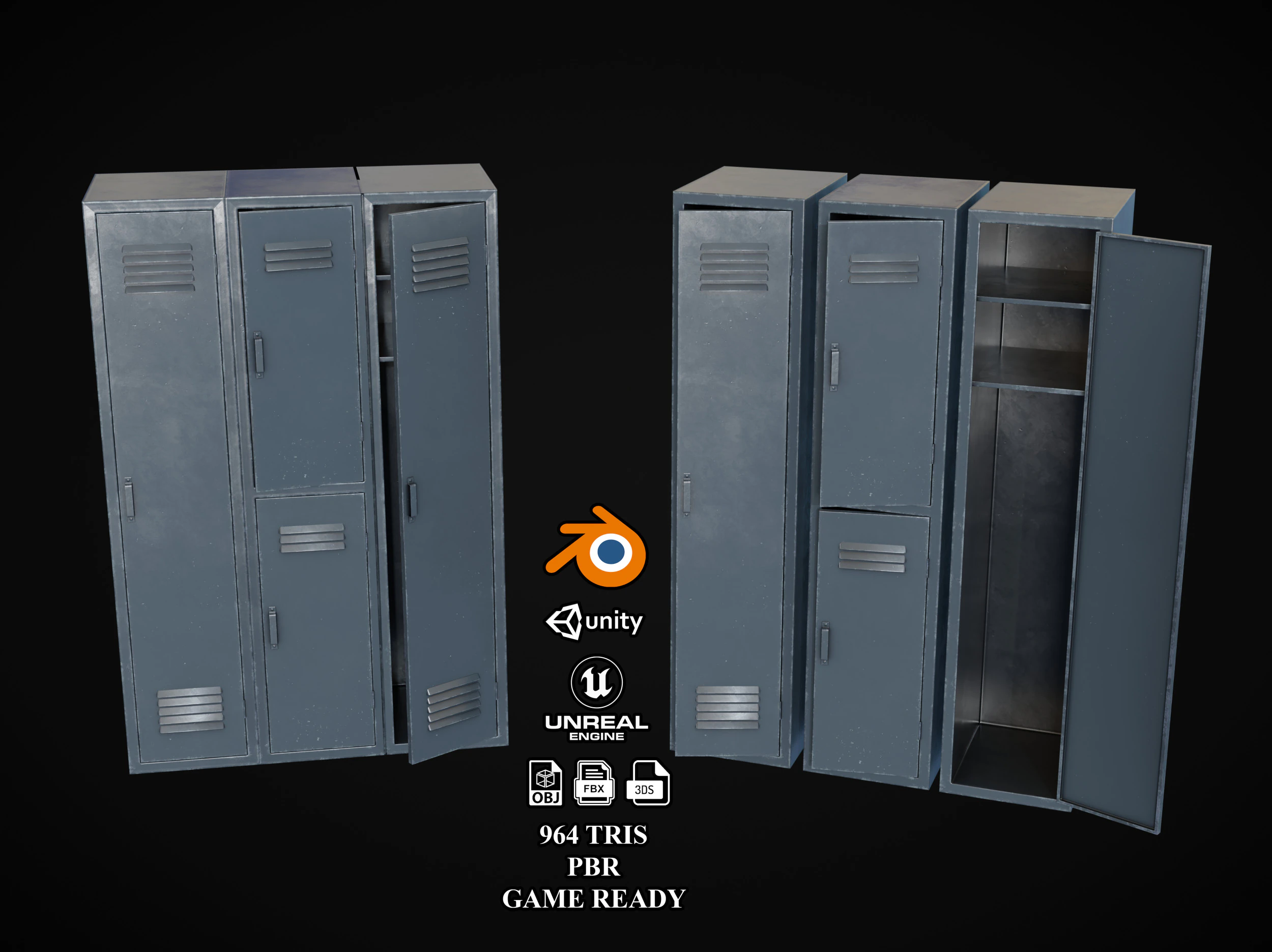 Locker 3D Model .c4d .max .obj .3ds .fbx .stl .blend 