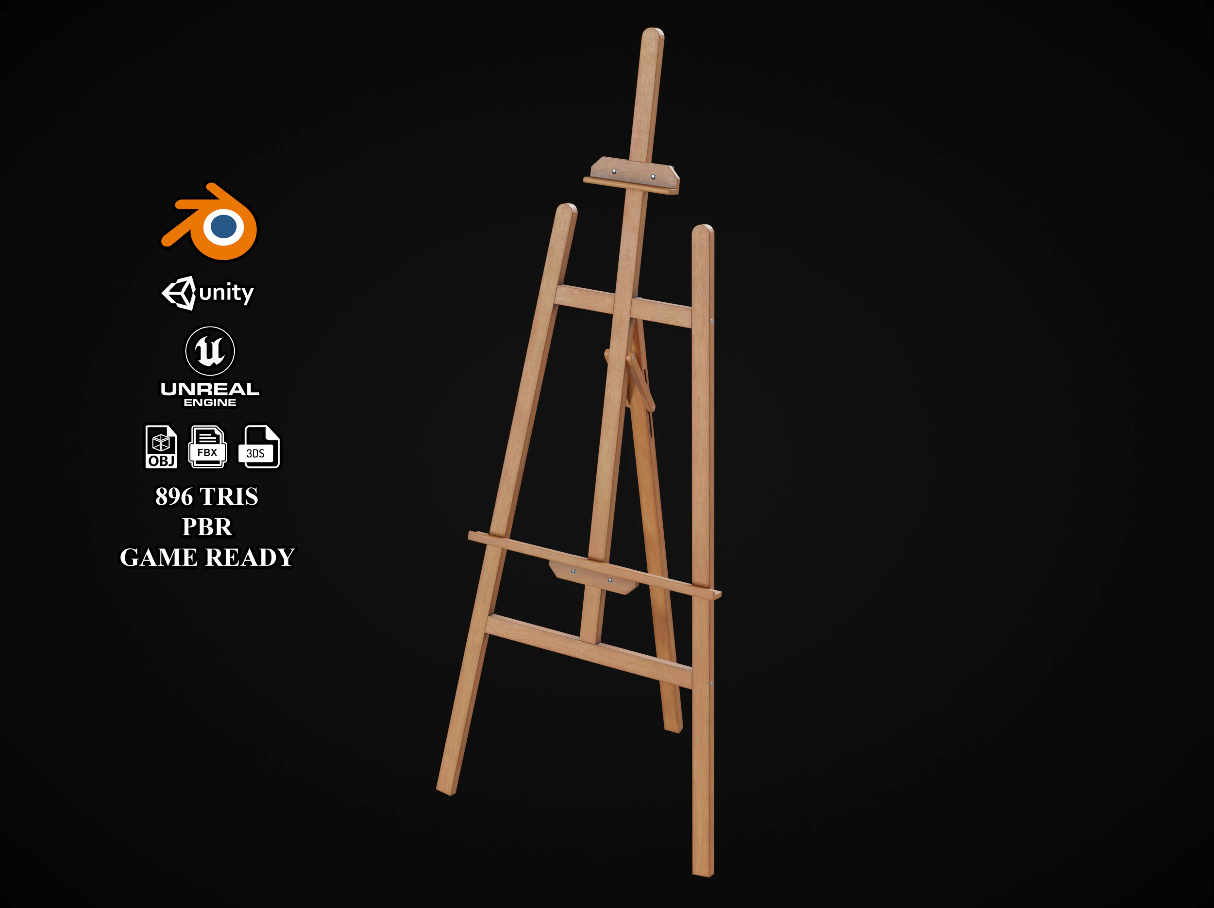 Easel 3D Model .c4d .max .obj .3ds .fbx .stl .blend