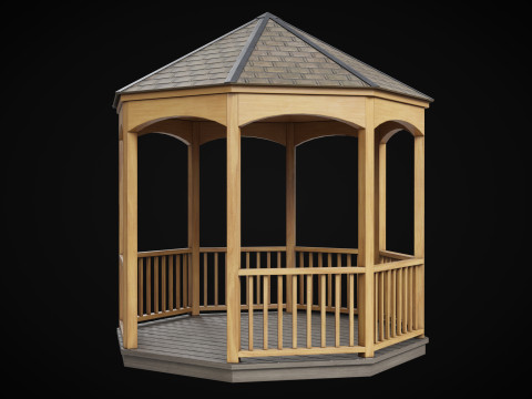Wooden Pergola Gazebo 3Dモデル