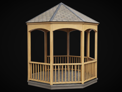 Wooden Pergola Gazebo 3Dモデル