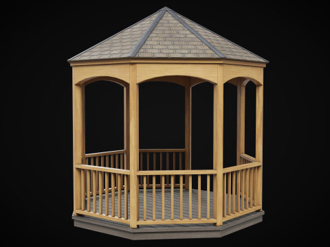 Wooden Pergola Gazebo 3Dモデル