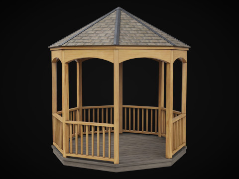 Wooden Pergola Gazebo 3Dモデル