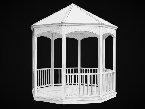 Wooden Pergola Gazebo 3Dモデル