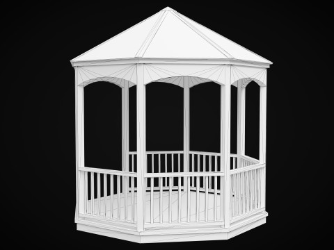 Wooden Pergola Gazebo 3Dモデル