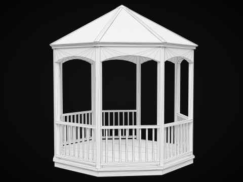 Wooden Pergola Gazebo 3Dモデル