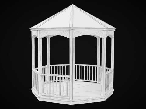 Wooden Pergola Gazebo 3Dモデル