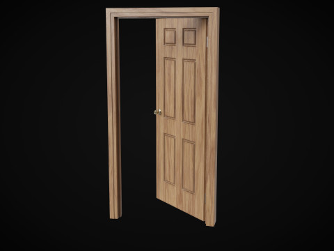 Low Poly Door wooden 3Dモデル