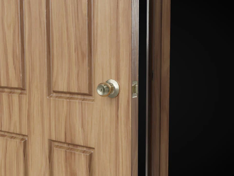 Low Poly Door wooden 3D Model