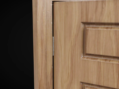 Low Poly Door wooden 3D Model