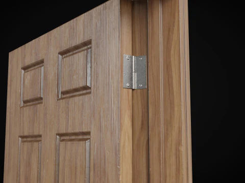 Low Poly Door wooden 3D Model