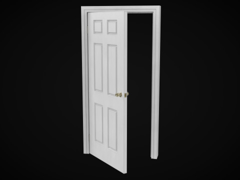 Low Poly Door wooden Modello 3D