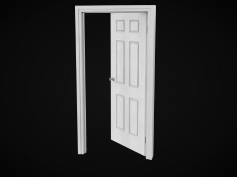 Low Poly Door wooden Modello 3D