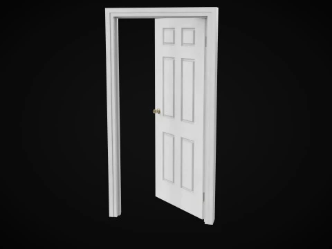Low Poly Door wooden 3D Model