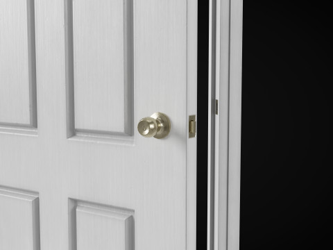 Low Poly Door wooden Modello 3D