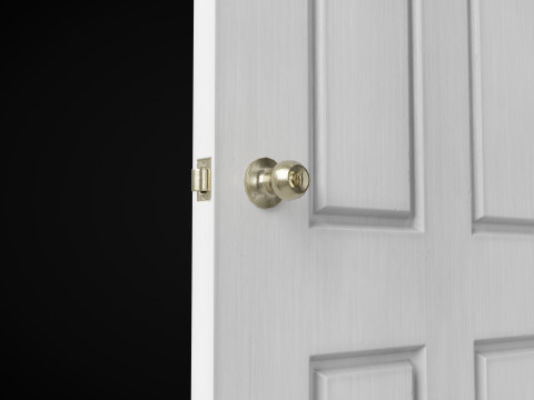 Low Poly Door wooden Modello 3D