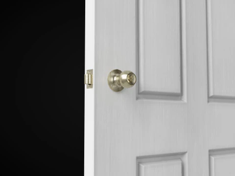 Low Poly Door wooden 3D Model