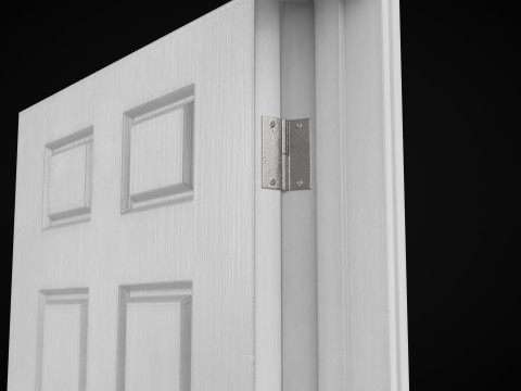 Low Poly Door wooden Modello 3D
