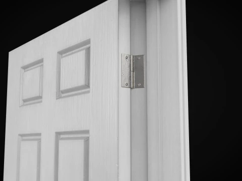 Low Poly Door wooden 3D Model