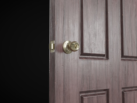 Low Poly Door wooden 3Dモデル