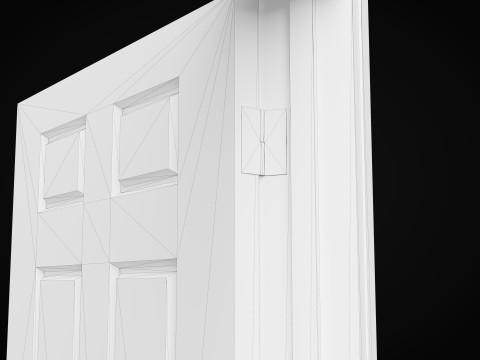 Low Poly Door wooden 3Dモデル