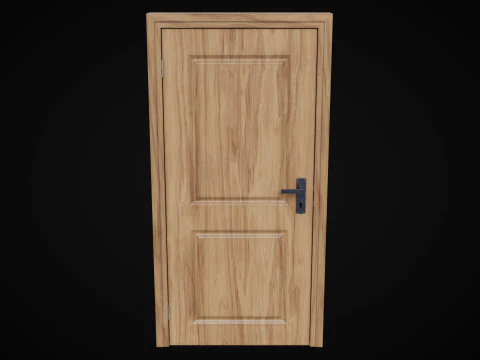 Low Poly Door wooden 3D Model