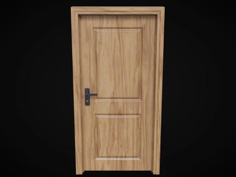 Low Poly Door wooden 3D Model