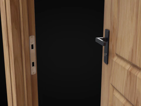 Low Poly Door wooden 3D Model