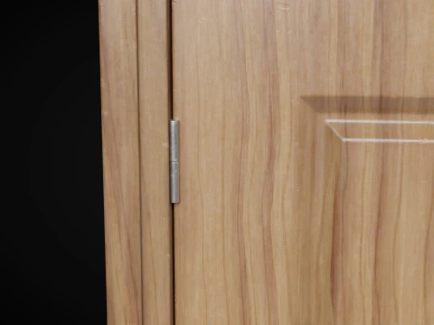 Low Poly Door wooden 3D Model