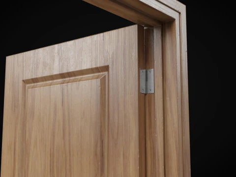 Low Poly Door wooden 3D Model
