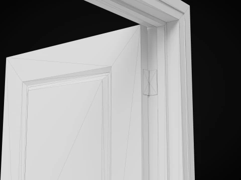 Low Poly Door wooden 3D Model