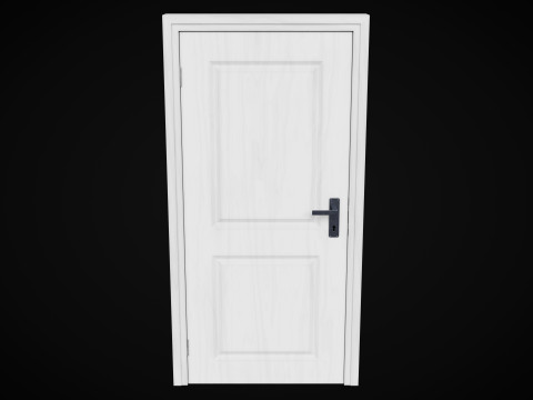 Low Poly Door wooden Modelo 3D