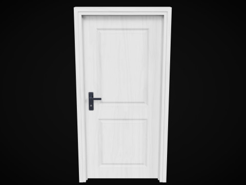 Low Poly Door wooden Modelo 3D