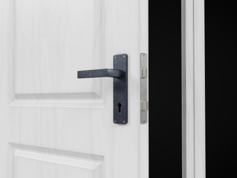 Low Poly Door wooden Modelo 3D