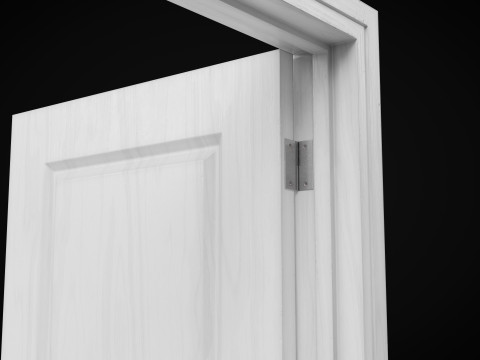 Low Poly Door wooden Modelo 3D