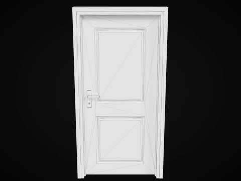 Low Poly Door wooden 3D Model