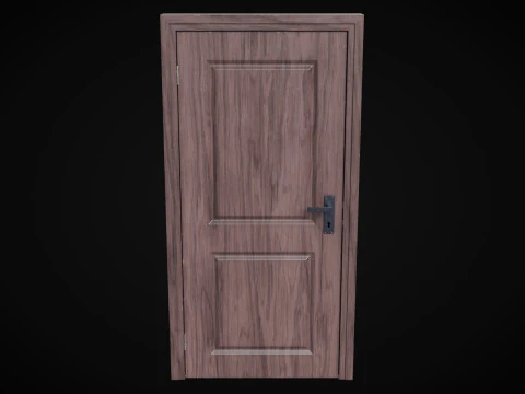 Low Poly Door wooden 3D Model