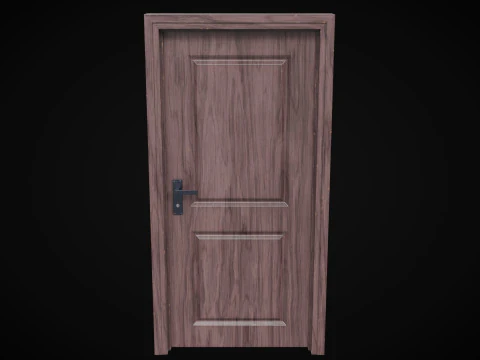 Low Poly Door wooden 3D Model