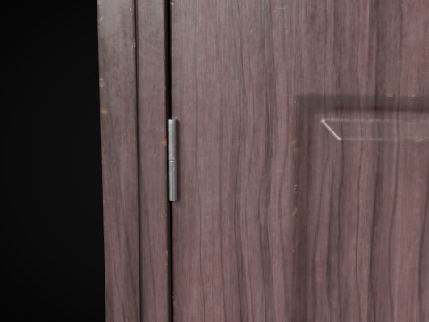 Low Poly Door wooden Model 3D