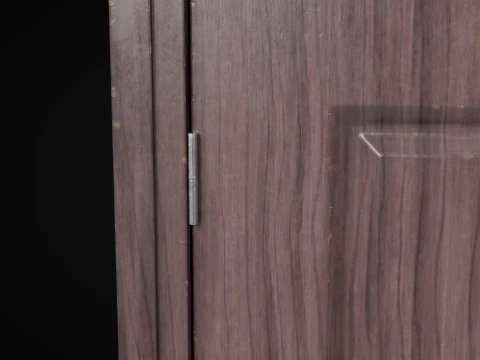 Low Poly Door wooden 3D Model