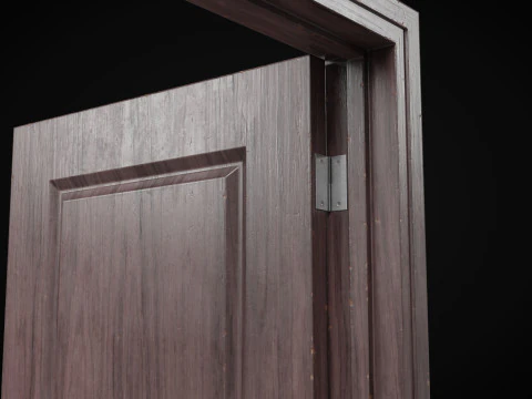 Low Poly Door wooden 3D Model